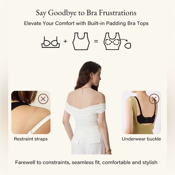 New OGL Eco-SkinKiss® Criss Cross Off Shoulder
New Airy Brami Top - White Size M - Picture 10 of 11